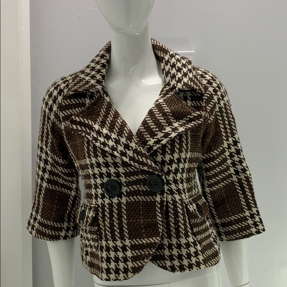 Last Kiss Brown Beige Tweed Jacket